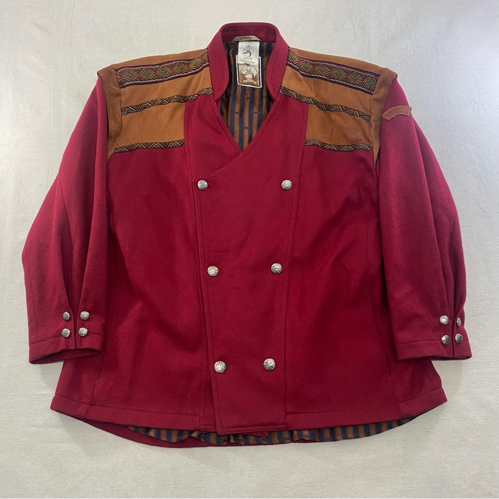 SONDRE Norwegian Design VINTAGE Wool Double Breasted Jacket Sz L Made in POLAND